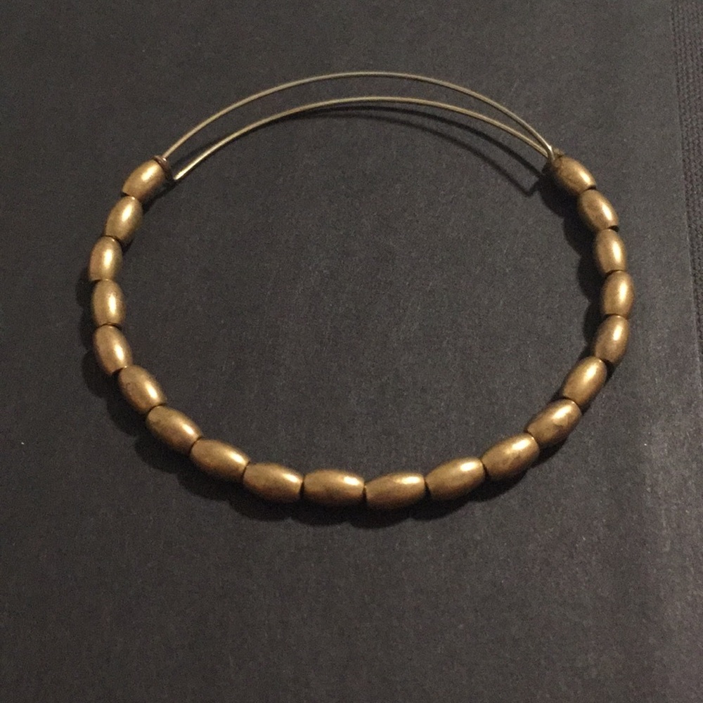 Alex and ani gold beaded bangle